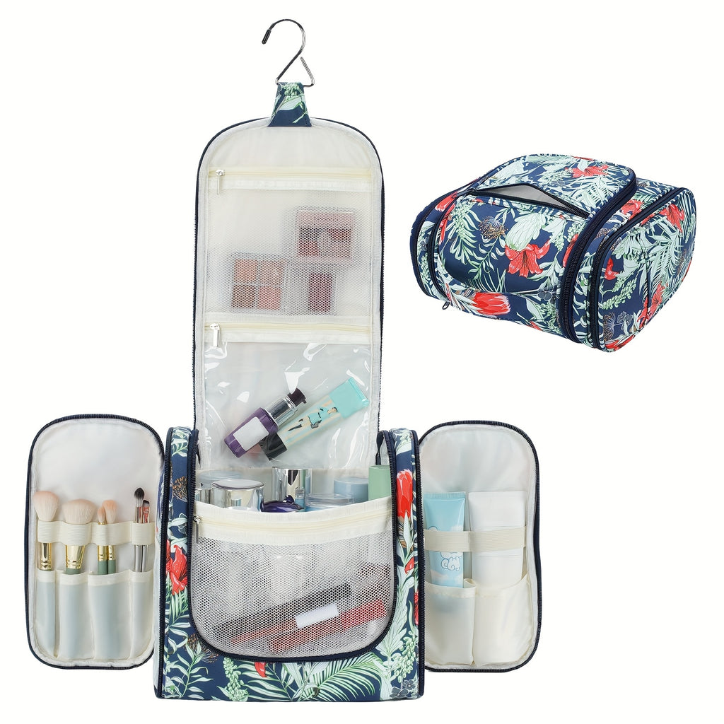 Hanging Toiletry Bag for Women with Hook and Multiple Pockets, Large Travel Makeup Organizer with Carry Handle in 16 Options for Trips and Gym