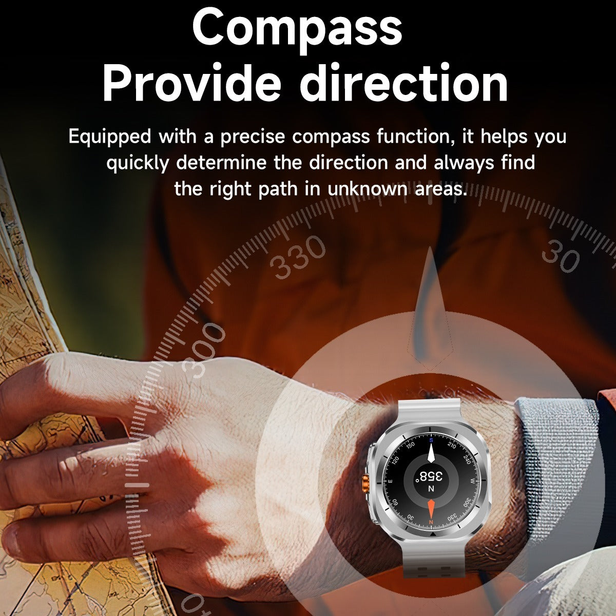 Wireless Calling Smartwatch with Customizable Watch Faces, Listed 100 Modes and Voice Assistant, Orange, Black, White or Blue Watch for Everyday Activity Tracking