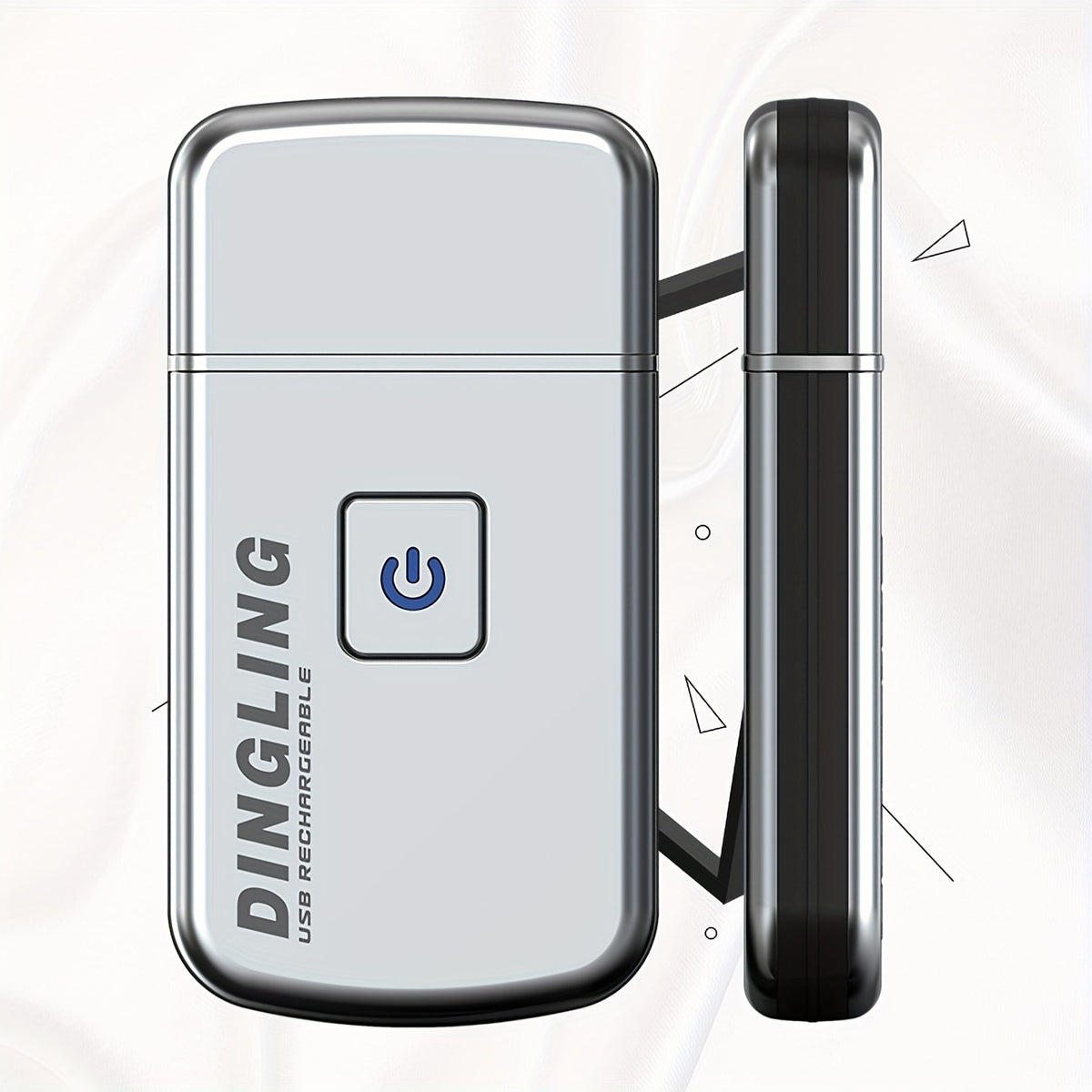 Silvery USB-Charging Men's Electric Razor with Listed Net-Shaving Function and Stainless Steel Wording, Rechargeable Grooming Tool with 46–60 Minute Runtime Claim