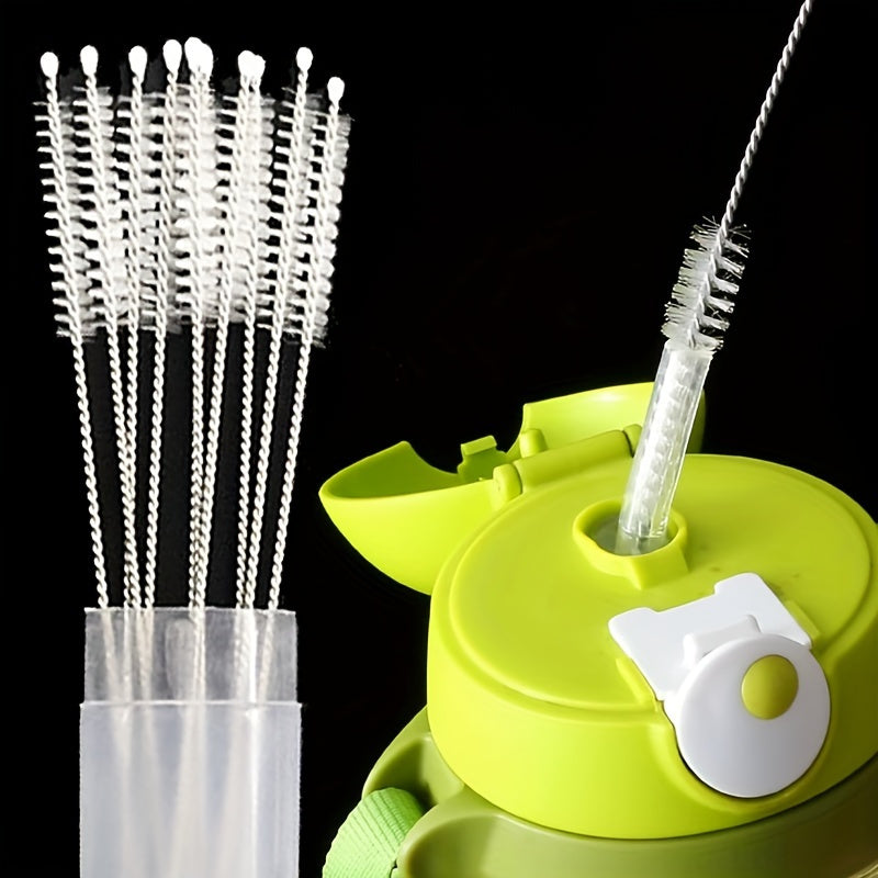 Five-Piece Straw Cleaning Brush Set for Compatible Drinking Straws, Narrow Tubes and Water Bottle Crevices, Long Kitchen Brushes for Everyday Manual Cleaning