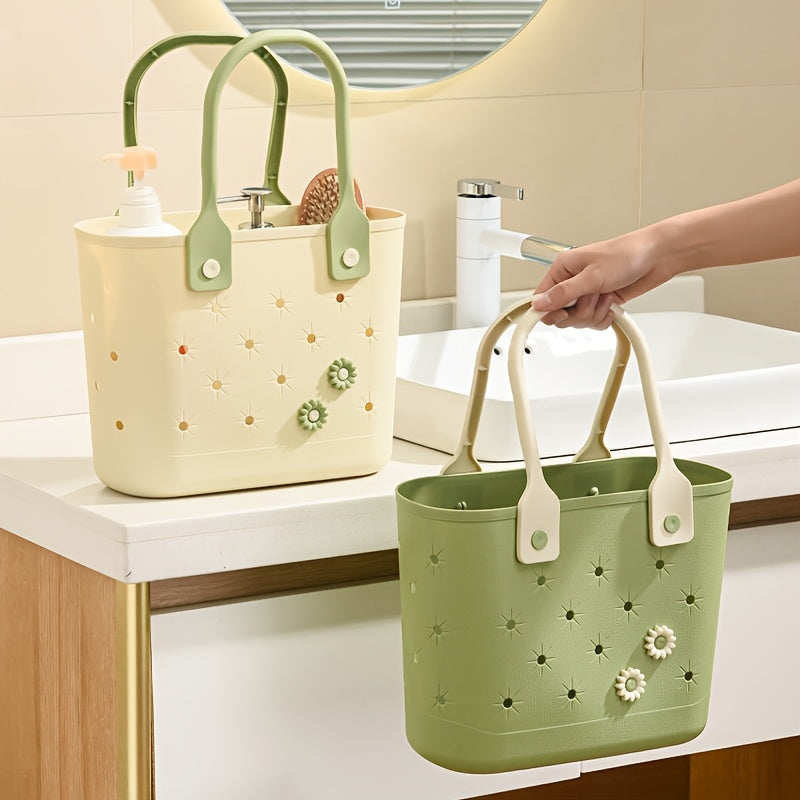 Portable Shower Caddy Basket with Handles and Listed Drainable Mesh Design, Three Color Options for Toiletry Organization, Beach Trips and Vacation Packing