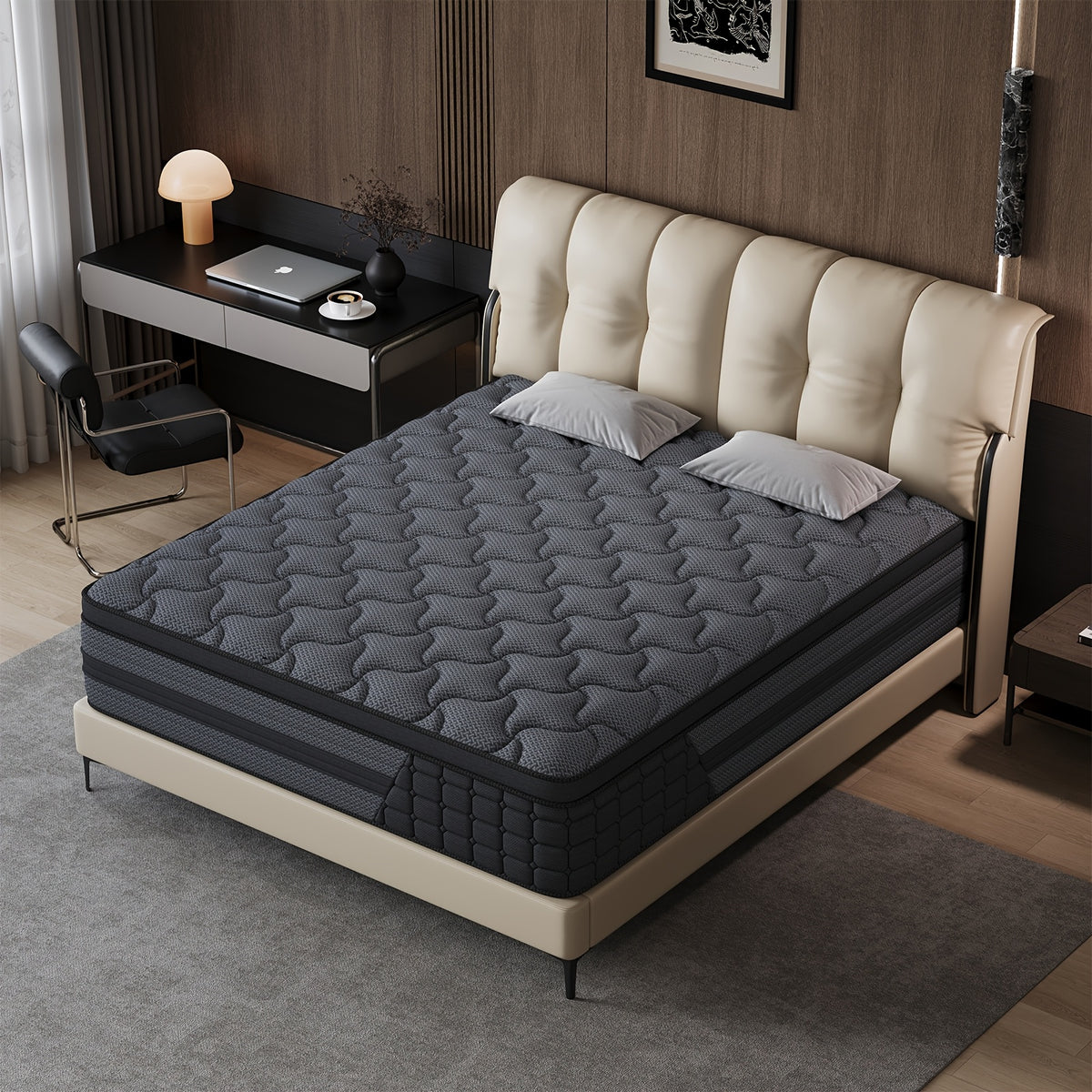 Gel Memory Foam Pocket Spring Mattress, Medium Firm Hybrid Bed in a Box with 8, 10, 12 or 14 Inch Models and Twin, Full, Queen or King Sizes