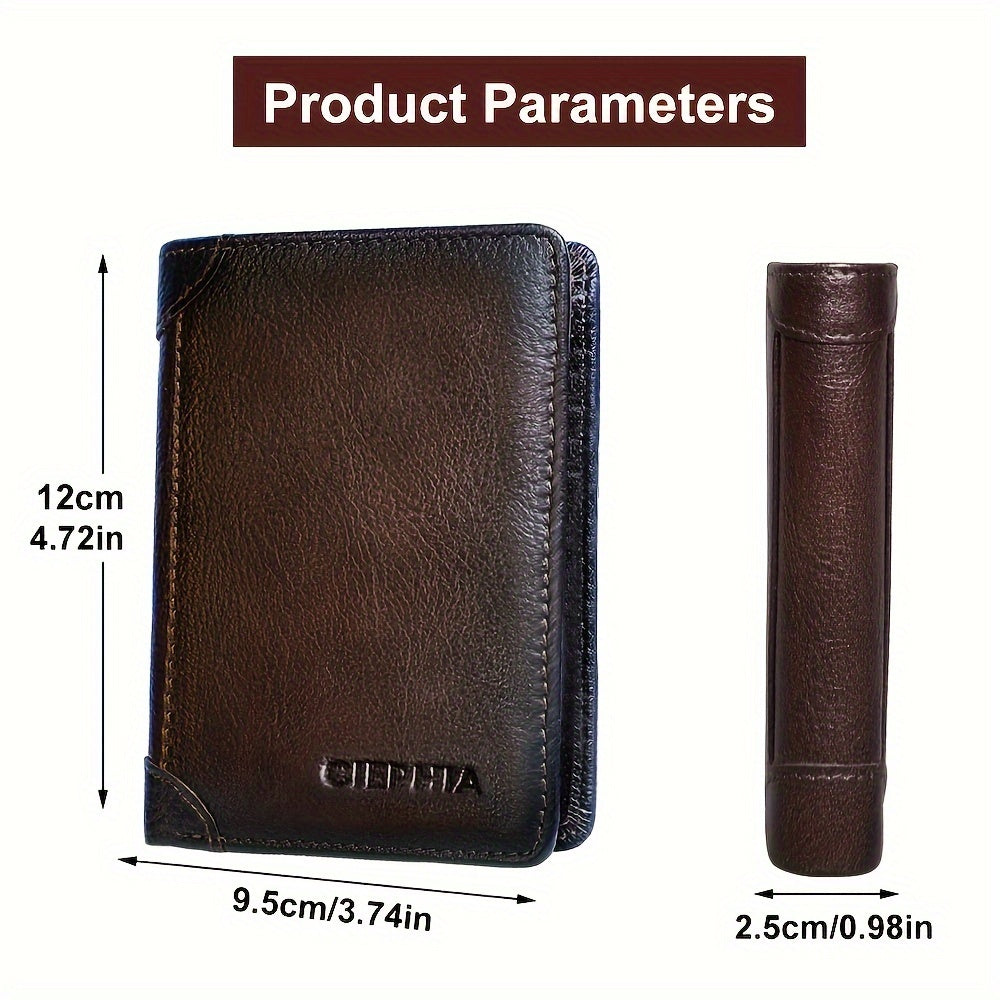 Genuine Leather Wallet for Men with Money Clip, Oil Wax Cowhide and Bifold Style Options, Vintage Daily Carry Accessory in Fourteen Listed Variants