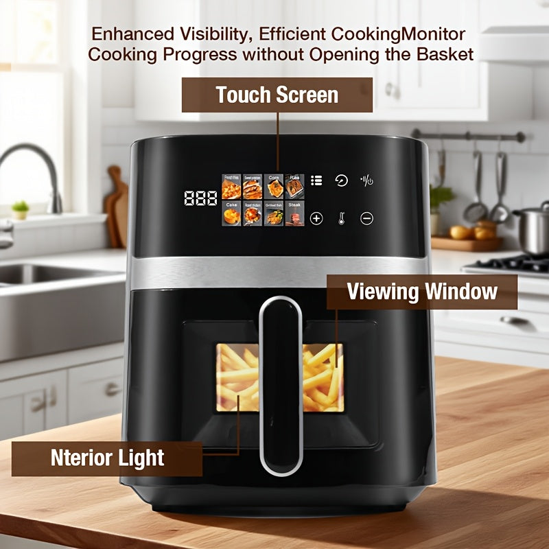 Basket Air Fryer with 6QT or 2.8QT Capacity Options, Listed LED Touchscreen and Nonstick Basket, Black Hot Air Cooker for Everyday Kitchen Meals and Snacks