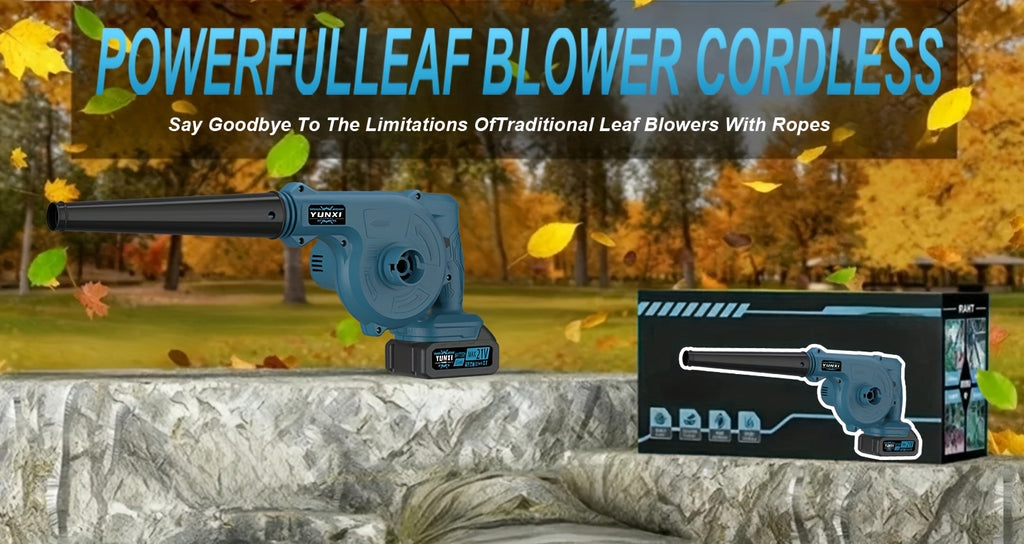 Cordless Leaf Blower with Two-Battery Accessory Options, Portable Handheld Air Tool in Standard or Upgrade Battery Labels for Home Lawn and Garden Cleanup