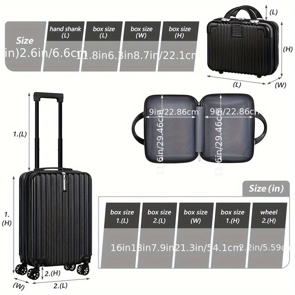 Wheeled Travel Suitcase and Luggage Set Options with Listed 20-Inch Case and Selected 14-Inch Handbag Configurations, Multiple Colors for Work Trips and Vacations