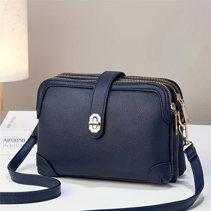 Small Crossbody Phone Purse for Women with Multiple Pockets, Everyday Shoulder Handbag in Black, White, Brown, Blue or Crimson for Casual Outings