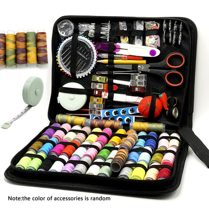 269-Piece Sewing Kit with Black Storage Case, Portable Thread, Needles, Scissors, Tape Measure and Pins for Adult Beginners, Travel and Home Mending