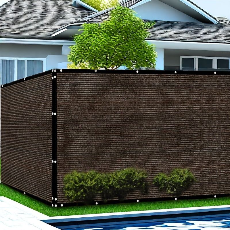 Brown Fence Privacy Screen with Listed Cable Zip Ties, Outdoor Shade Cloth Mesh in Multiple 15ft and 50ft Size Options for Garden and Backyard Fence Coverage