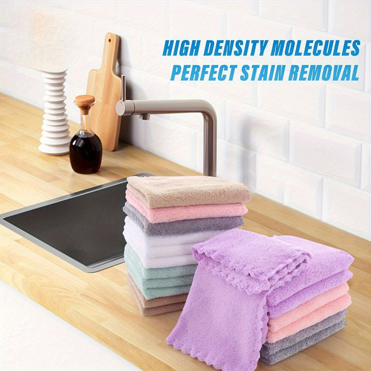 Small Square Washcloths 40-Pack with Listed 9.4 x 9.4 Inch Size, Soft Absorbent Bathroom Cloths in Random Colors with Standard or Striped Options