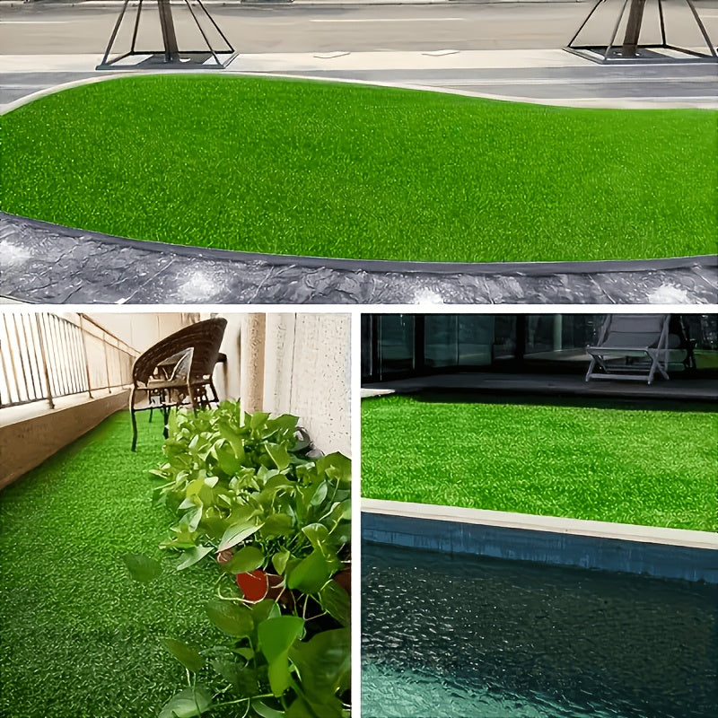 Artificial Turf Outdoor Rug in 5ft x 8ft or 4ft x 10ft Size Options, Fake Grass Mat for Decorative Patio Arrangements, Garden Displays and Backyard Party Planning