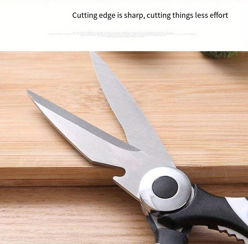 Multifunctional Poultry Shears with Stainless Steel Blades and Ergonomic Handle, Single Pair of Kitchen Scissors for Chicken, Duck, Fish and BBQ Meal Preparation