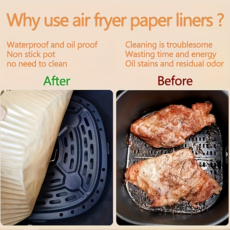 Air Fryer Parchment Paper Liners in 55, 220 or 440-Piece Packs, Nonstick Cooking Paper for Compatible Basket Cooking, Oven Baking and Meal Prep