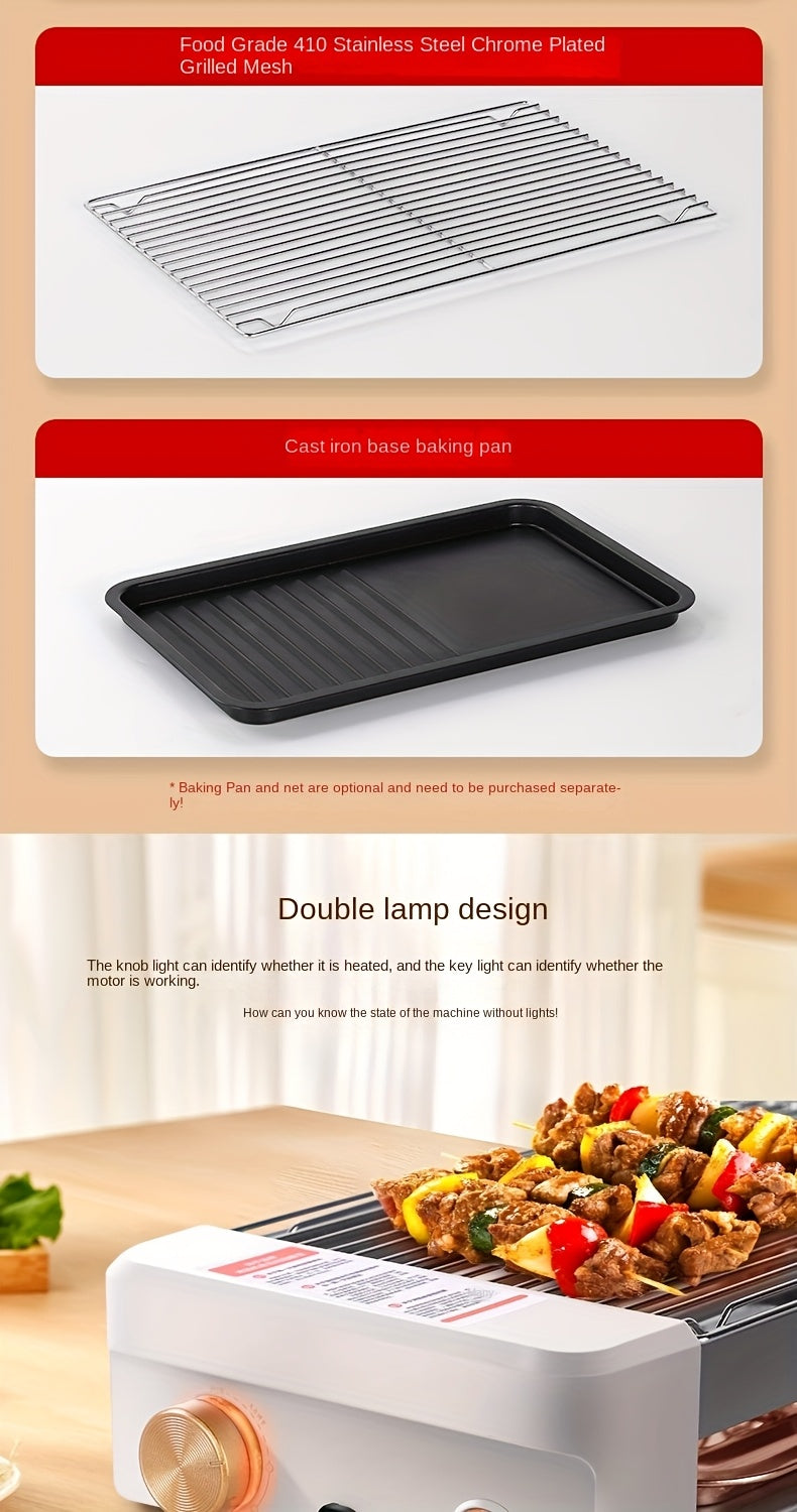 Countertop Sausage Grill with Adjustable Temperature, Nonstick Pan and Detachable Panel, Listed 4-in-1 Cooking Design with White or Black Gift Bag Option Labels