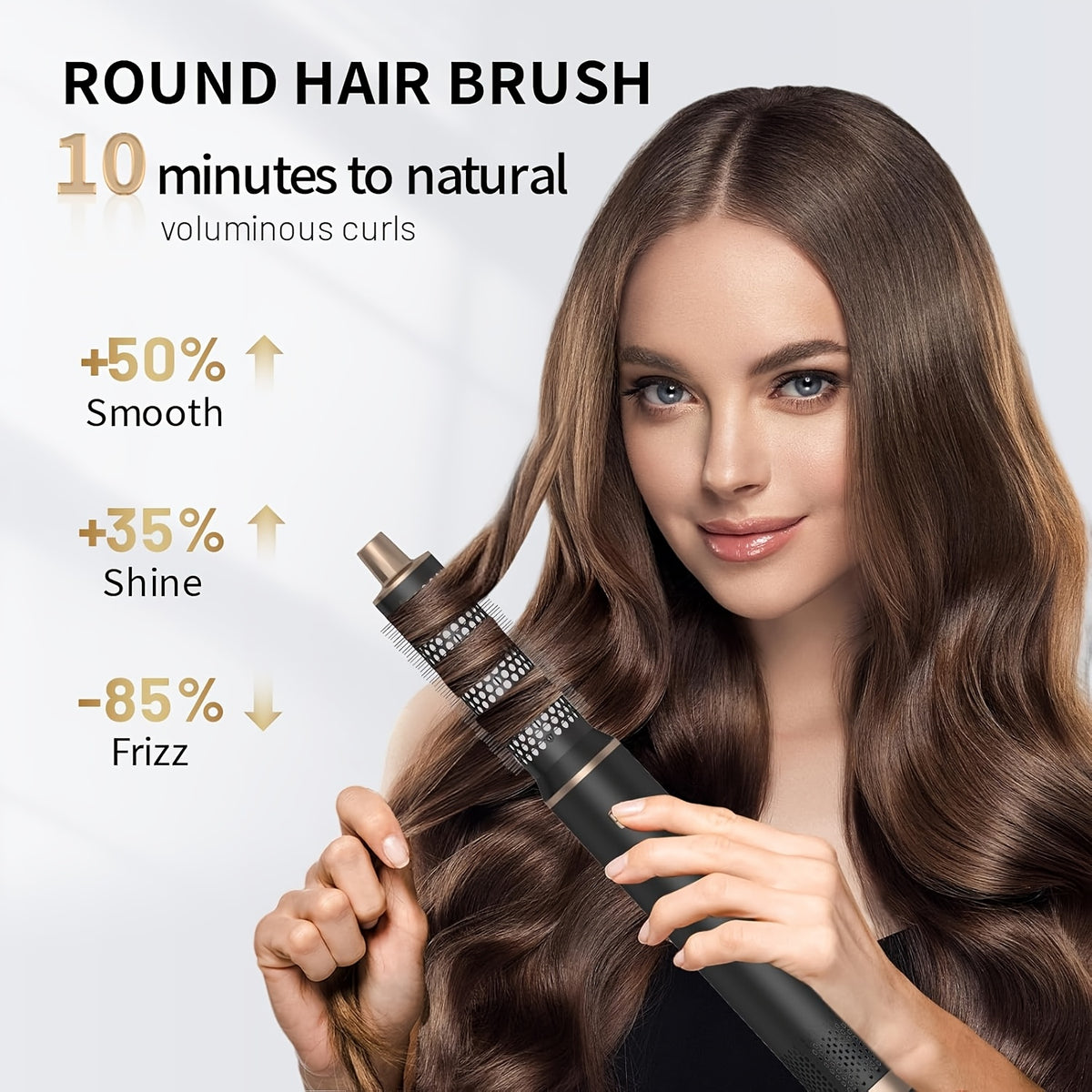 5-in-1 Hot Air Styler with Hair Dryer Brush, Listed Automatic Curling and Straightening Functions, Temperature Control in Black, White or Blue