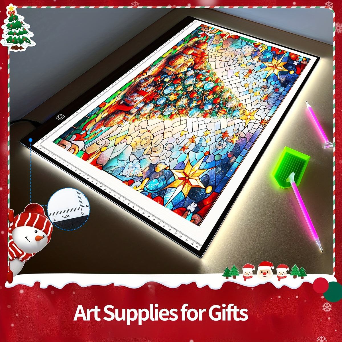 LED Tracing Light Pad with Adjustable Brightness, A2 and A3 Clip Set Options with Single or Double Light Bar References for Sketching and Diamond Painting