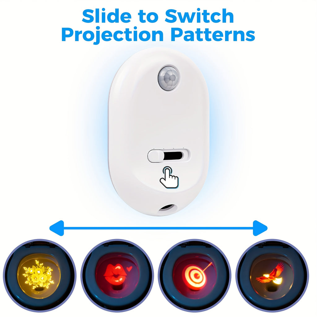 Motion Sensor Toilet Night Light, Rechargeable Toilet Bowl Lighting with Listed 13 Color Changes and Four Projection Patterns in Two- or Four-Pack Options