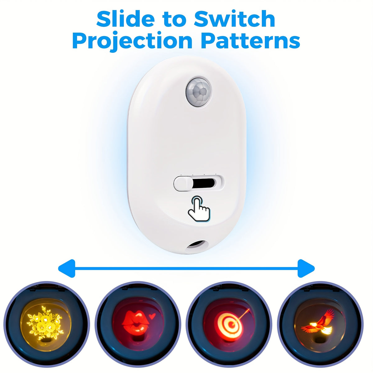 Motion Sensor Toilet Night Light, Rechargeable Toilet Bowl Lighting with Listed 13 Color Changes and Four Projection Patterns in Two- or Four-Pack Options