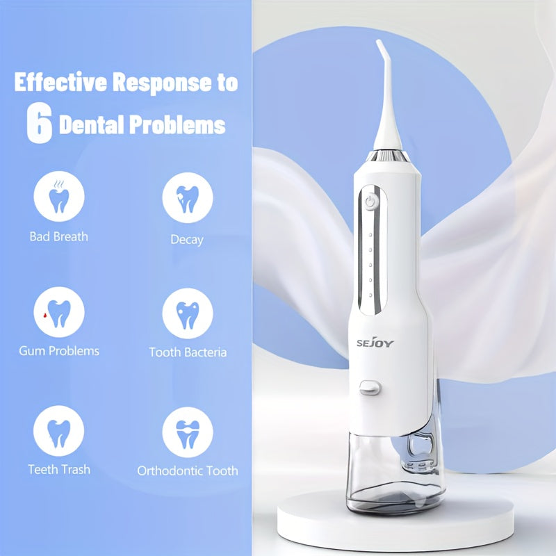 Cordless Water Flosser, Portable Dental Oral Irrigator with 5 Cleaning Modes & 5 Jet Tips, Rechargeable Water Teeth Cleaner for Home and Travel, Gum Care, Christmas Gifts