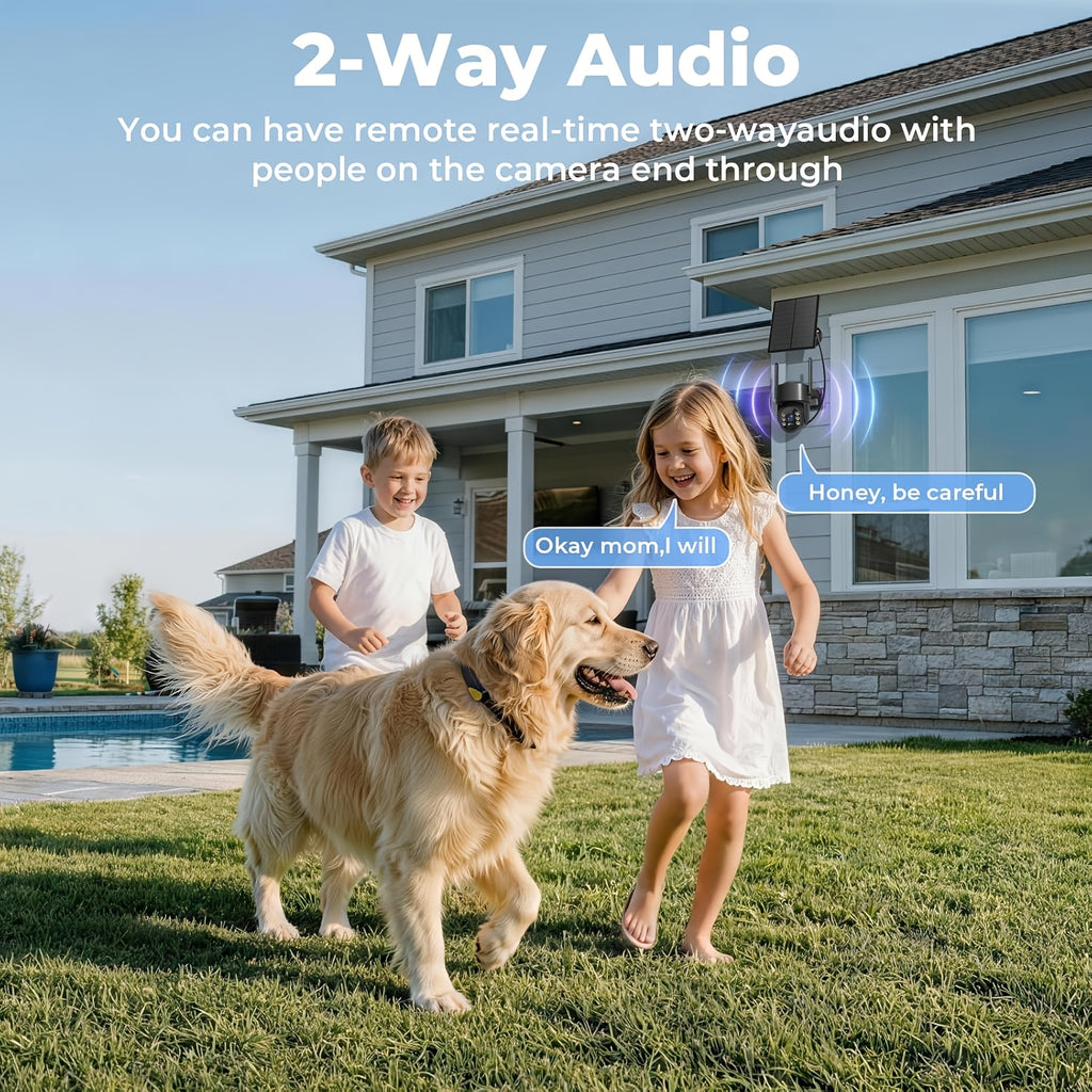 4G LTE Solar Security Camera 5MP with No-WiFi Connectivity, 360° PTZ View, AI Human Tracking, Color Night Vision and Two-Way Audio for Farms and Yards