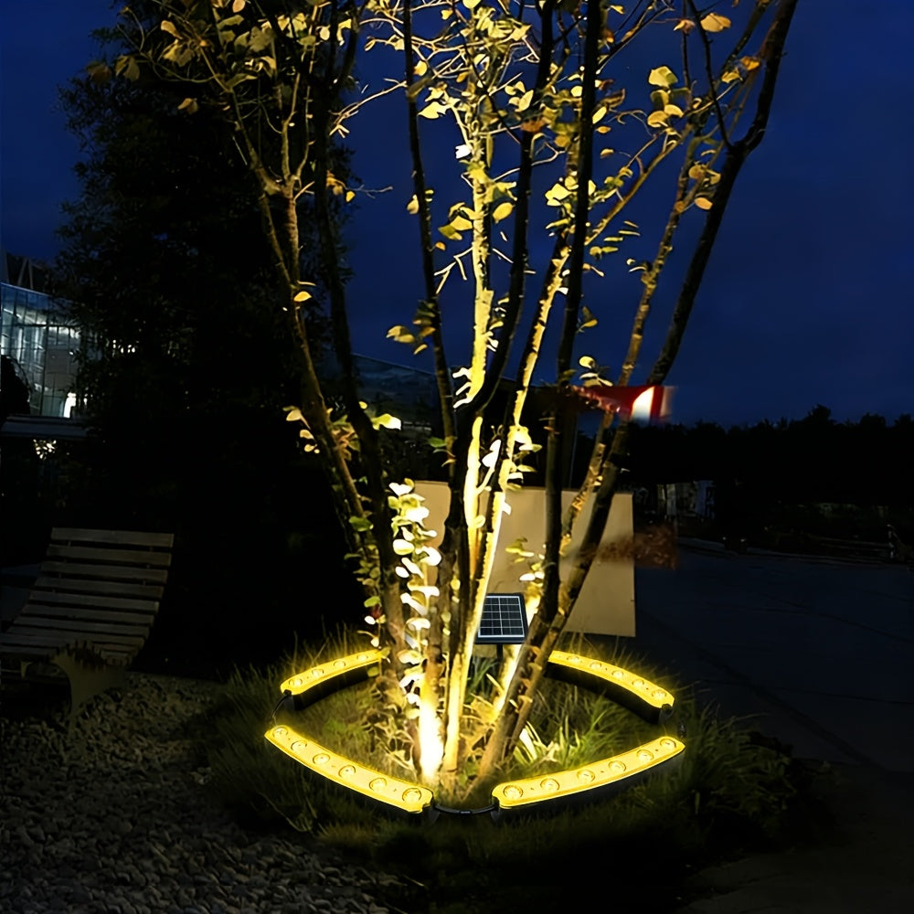 Solar Tree and Lawn Lamp for Outdoor Courtyard, Landscape and Large Potted Plant Lighting, One-Pack White, Warm or Color Light Options for Garden Decor