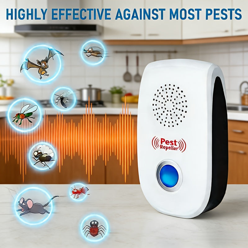 Plug-In Pest and Mouse Repellent Six-Pack with Listed Dual Speakers and Variable-Frequency Soundwave Technology, No Batteries Required for Home Placement