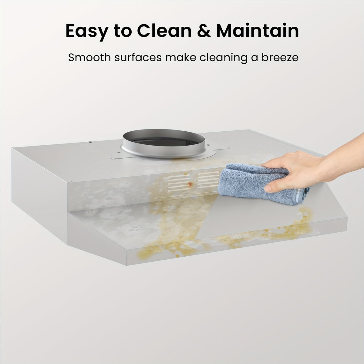 30-Inch Under-Cabinet Range Hood with Listed 350 CFM Airflow, LED Light and Two-Speed Fan, Ducted or Non-Ducted Configuration in Three Finish Option Labels