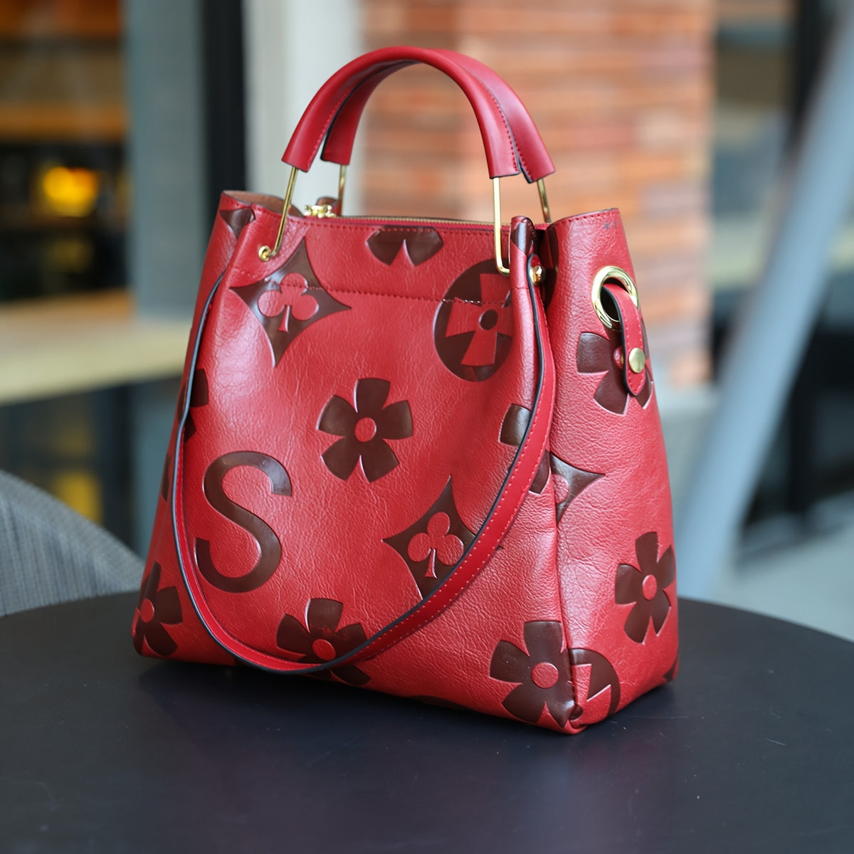 Flower Embossed Handbag, Classic Satchel Bag for Work and Everyday Outfits with Nine Color Options for Office Style and Casual Outings