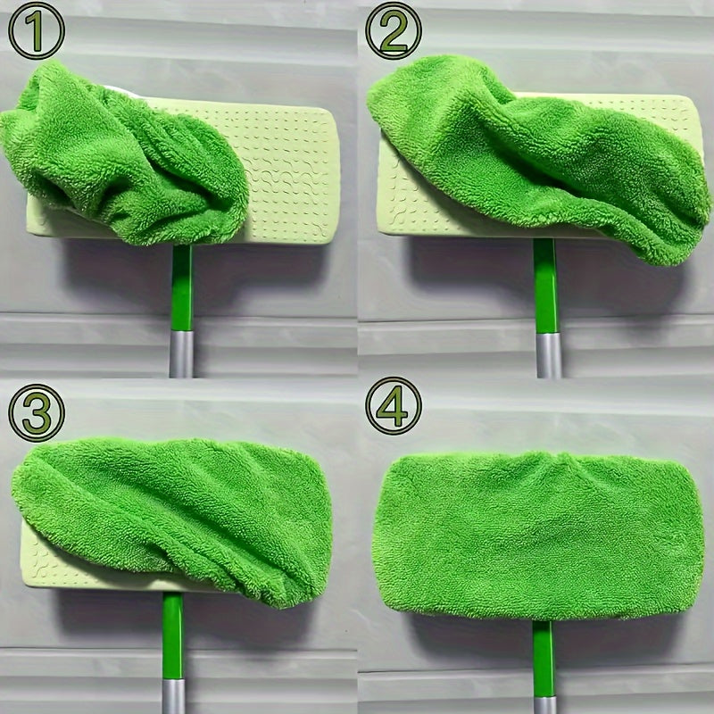 Reusable Microfiber Mop Pads in Green, 15 Washable Cleaning Cloths for Dry Sweeping and Wet Mopping with Listed Swiffer Sweeper Compatibility, Mop Not Included