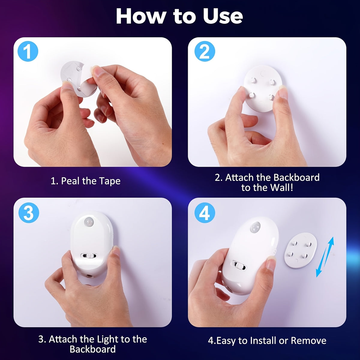 Motion Sensor Toilet Night Light, Rechargeable Toilet Bowl Lighting with Listed 13 Color Changes and Four Projection Patterns in Two- or Four-Pack Options