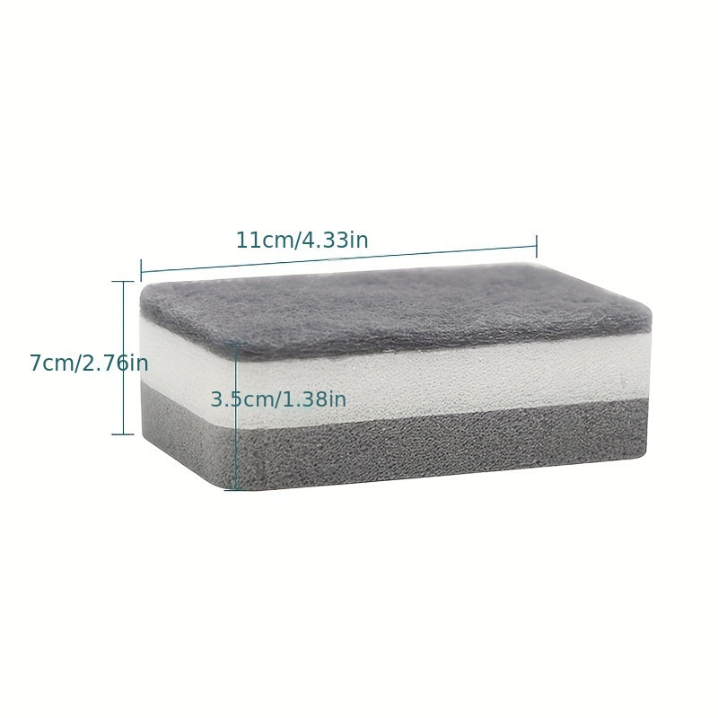 Gray and White Kitchen Sponges, Ten-Piece Double-Sided Dishwashing Pack with Different Scrubbing and Wiping Textures for Compatible Cookware and Kitchen Surfaces
