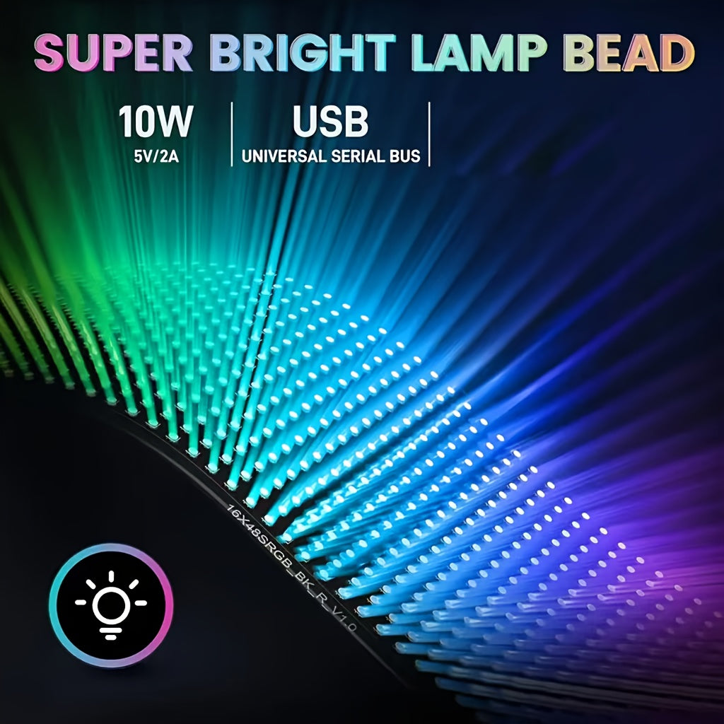 Flexible Programmable LED Sign Panel, 5V USB-Powered Matrix Display with Bluetooth App Control for Custom Text, Patterns and Animations in Stores and Events