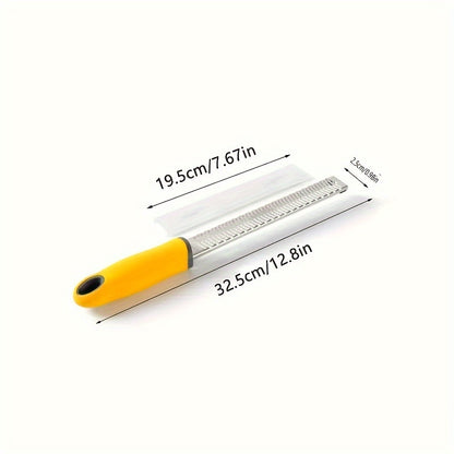Manual Stainless Steel Zester Grater for Lemon, Cheese, Ginger and Garlic, Single Kitchen Prep Tool in Yellow, Red or Black for Everyday Home Cooking
