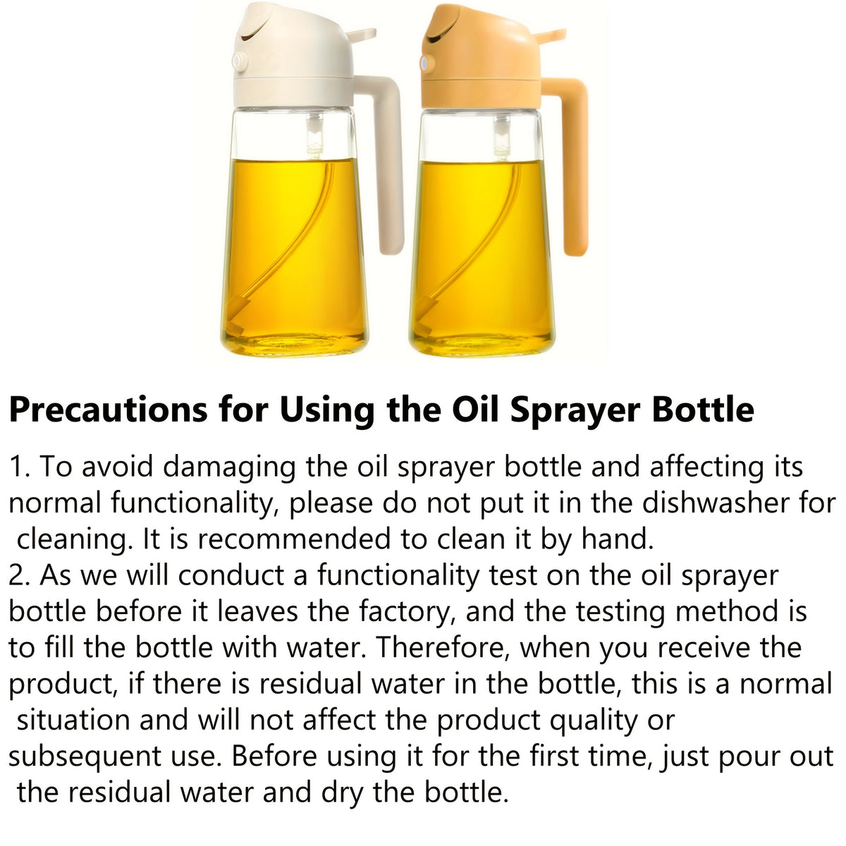 470ml Plastic Oil Spray Bottle with 2-in-1 Spray and Pour Design for Olive Oil, Kitchen Cooking, Grilling, Air Fryer Preparation, Baking and Salad Dressing