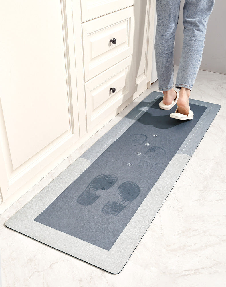 Diatom Mud Kitchen Floor Mat, Single-Piece Rectangular Design with Listed 3.5mm Thickness, Three Gray Color Options and Four Sizes for Home Floor Placement