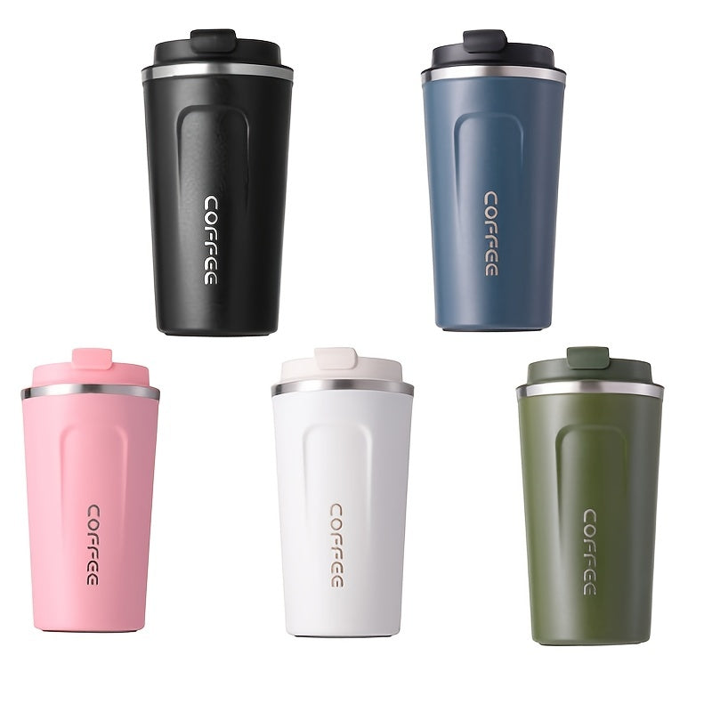 Vacuum Insulated Travel Mug, Black 510ml Stainless Steel Coffee Tumbler with Double-Wall Construction for Reusable Tea and Everyday Office Drink Routines