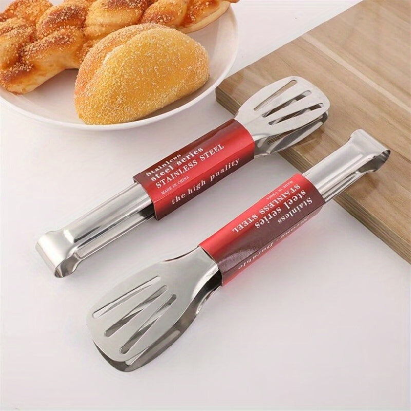 1pc Stainless Steel Food Tong, Kitchen Barbecue Clip, Hot Pot Bread Clip, Outdoor BBQ Clamp