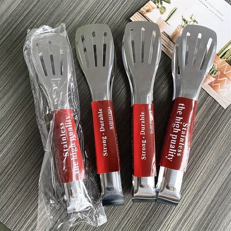 1pc Stainless Steel Food Tong, Kitchen Barbecue Clip, Hot Pot Bread Clip, Outdoor BBQ Clamp