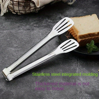 Stainless Steel Food Tongs, Single Kitchen Clip for Bread and Steak Handling, Hot Pot Serving and Barbecue Meal Preparation at Home or Outdoor Cookouts