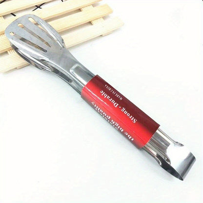 Stainless Steel Food Tongs, Single Kitchen Clip for Bread and Steak Handling, Hot Pot Serving and Barbecue Meal Preparation at Home or Outdoor Cookouts