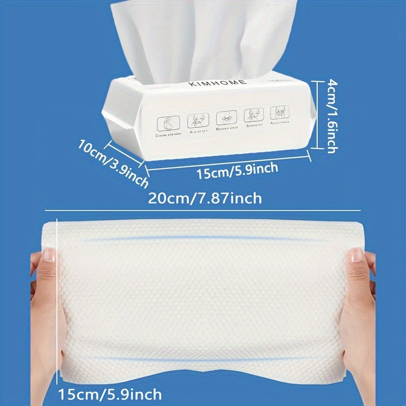 Disposable Face Towels in Six Packs of 50 Sheets, 300 Total Soft Non-Woven Dry or Wet Use Cleansing Cloths for Daily Face Care and Travel Packing