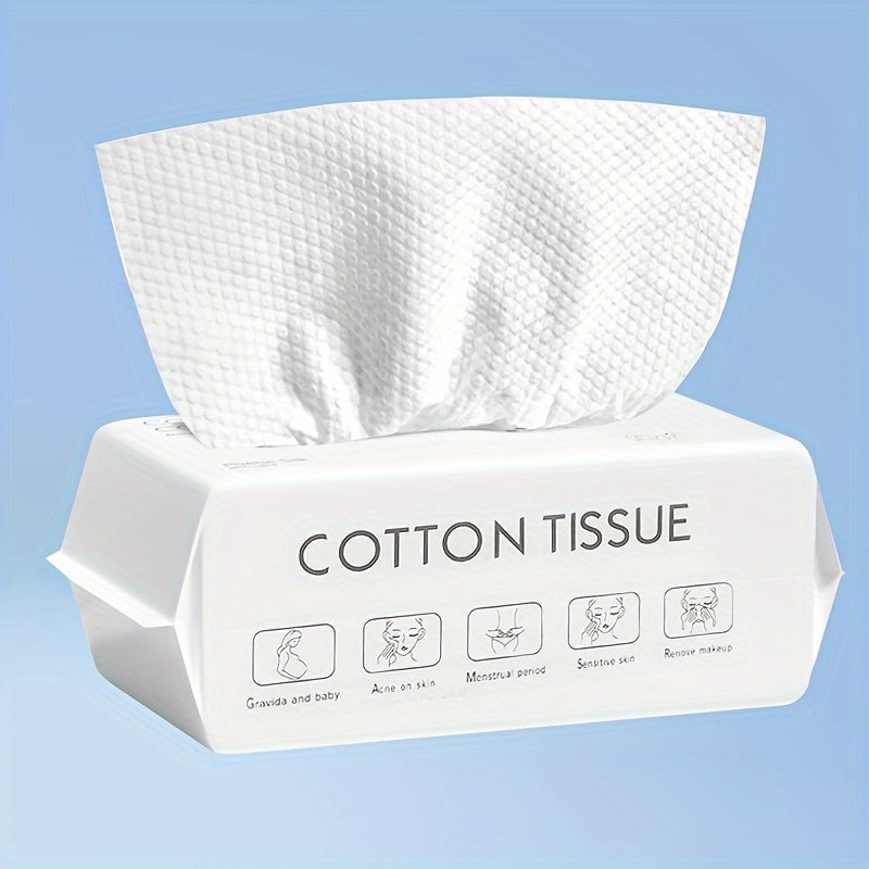 Disposable Face Towels in Six Packs of 50 Sheets, 300 Total Soft Non-Woven Dry or Wet Use Cleansing Cloths for Daily Face Care and Travel Packing