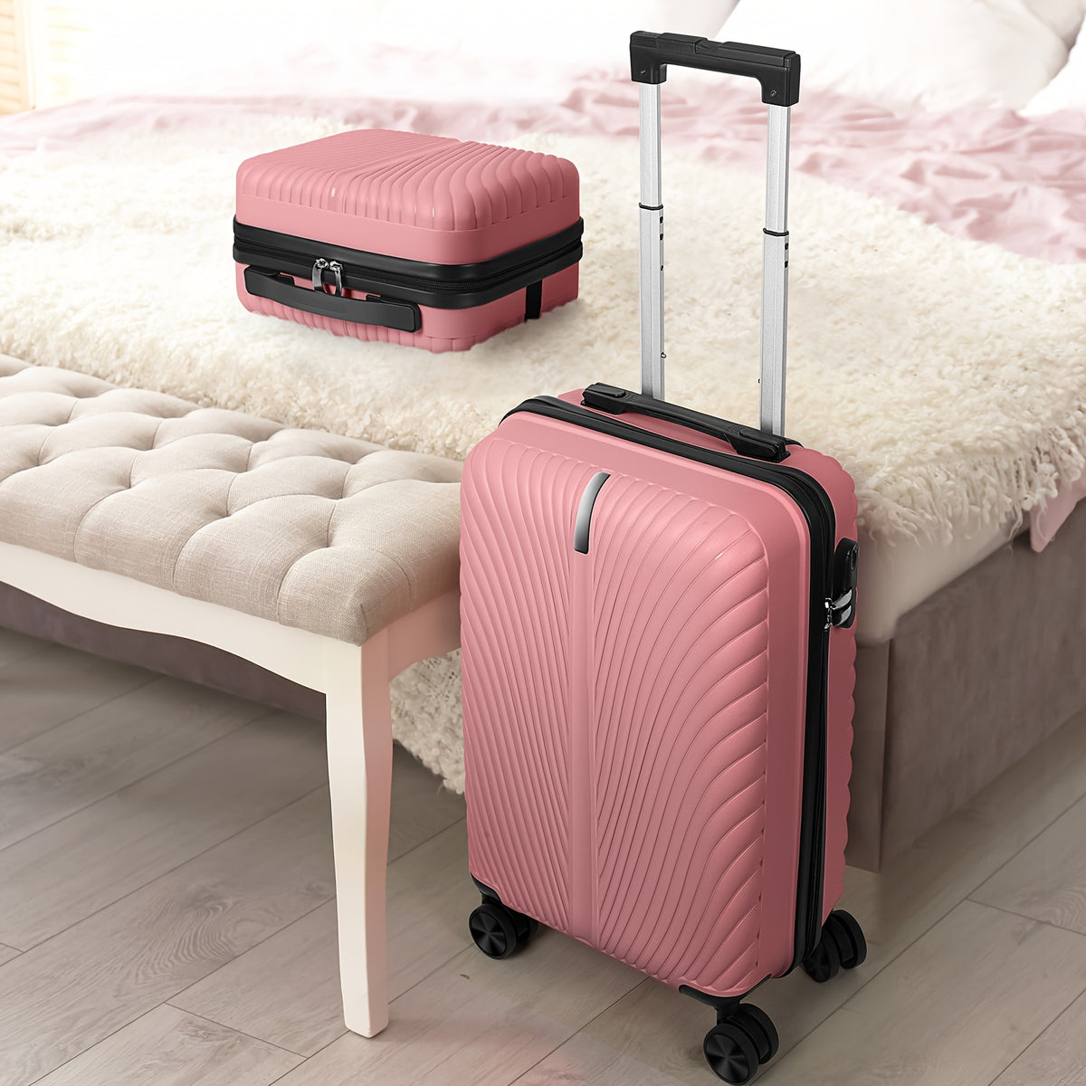 Wheeled Travel Suitcase and Luggage Set Options with Listed 20-Inch Case and Selected 14-Inch Handbag Configurations, Multiple Colors for Work Trips and Vacations