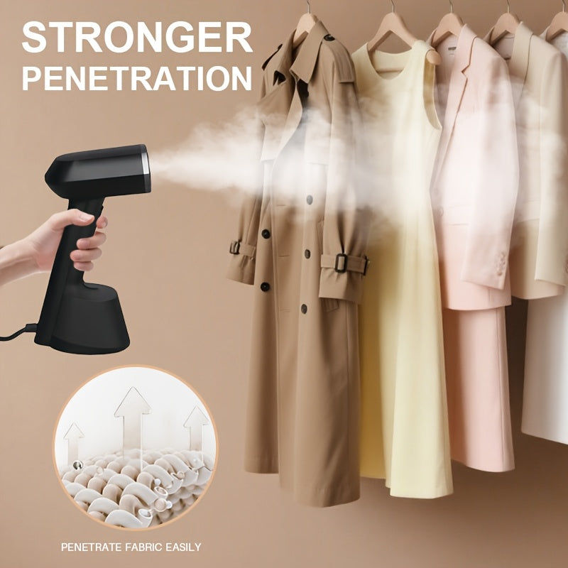9.13oz Large Tank Clothes Steamer, 30-Second Fast Heat Handheld Garment Wrinkle Remover with Ergonomic Handle and Detachable Base, Compact Portable Steam Iron for Shirts, Dresses and Suits at Home and Travel