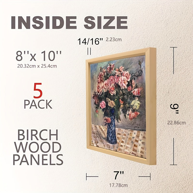 Cradled Wood Painting Panels by Cupohus, Unfinished Wooden Art Boards for Pouring Paint, DIY Crafts and Creative Projects with Multiple Size Options