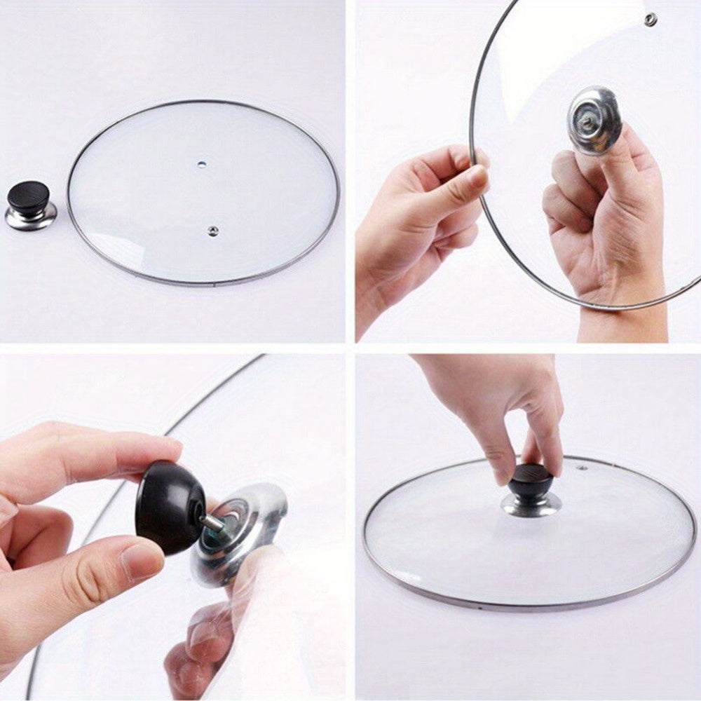 Pot Lid Replacement Knobs in Black, Three or Five-Piece Handle Packs for Compatible Glass Cookware Lids, Kitchen Repairs and Everyday Cookware Maintenance