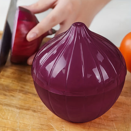 Purple Onion Saver Container, Single Vegetable-Shaped Refrigerator Storage Box for Onion Organization, Home Kitchen Meal Prep and Restaurant Storage Planning