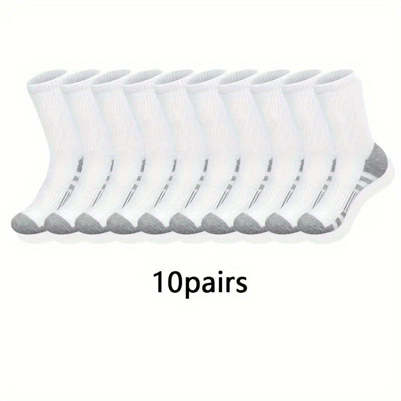 Knee-High Socks for Men, 30-Pair Black White and Gray Multipack with Listed Elastic Ribbed Cuffs, One-Size Athletic and Casual Style for Everyday Outfits