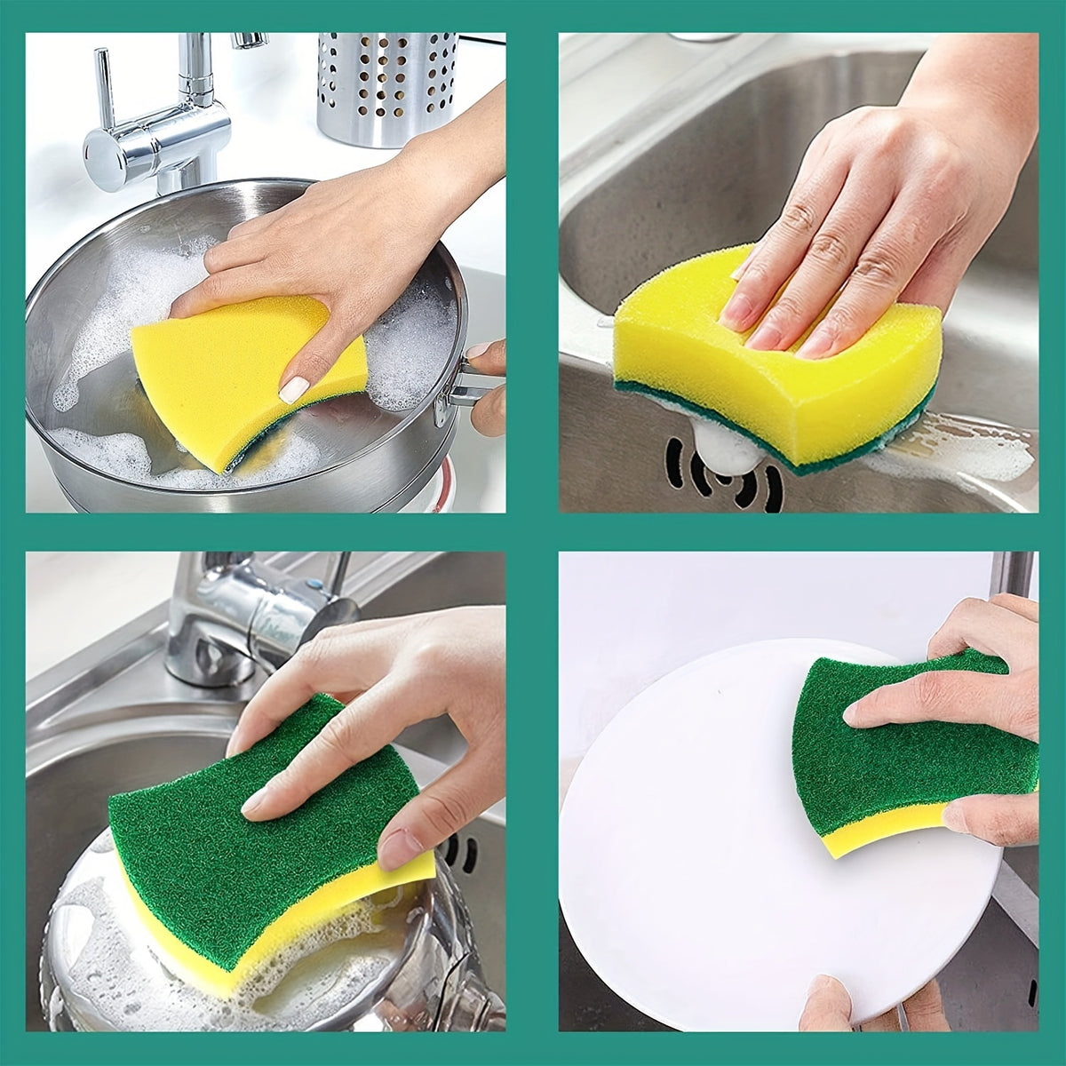 Melamine Foam Cleaning Sponges 8-Pack with Double-Sided Design for Compatible Kitchen and Bathroom Surfaces, Household Scrubbing Pads for Everyday Cleanup