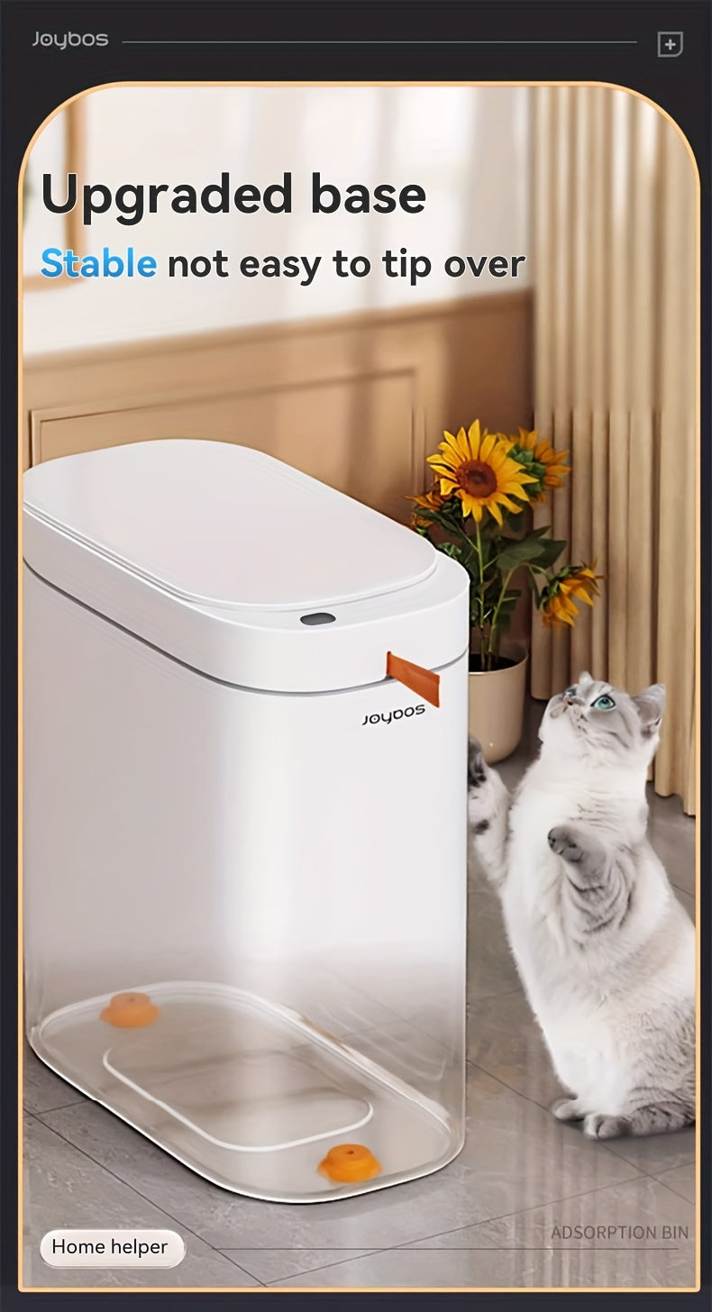 Motion Sensor Trash Can with Automatic Bag-Fitting Reference, White Plastic Bin in One, Two or Three-Piece Packs with Selected Garbage Bag Quantities